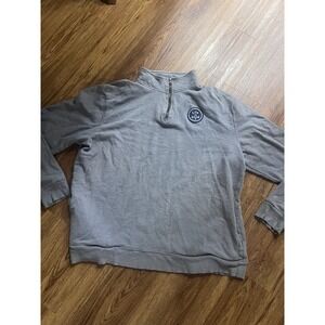 Life is Good Classic Fit 1/4 Zip Sweatshirt Men's XL Long Sleeve Gray (pin Hole)